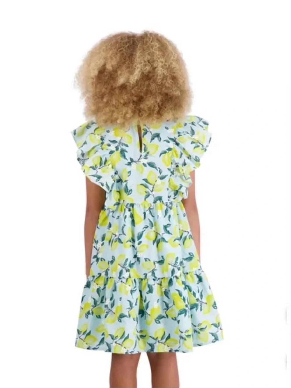 French Connection kids Lemon Print Ruffle Dress - size Large 14/16 - Excellent